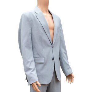 Limited Edition ZARA Straight Fit Suit, Light Blue Pattern (Jacket & Pants)